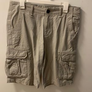 Gray cargo shorts